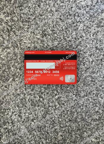 USA Wells Fargo bank visa debit card version 2 photolook back
